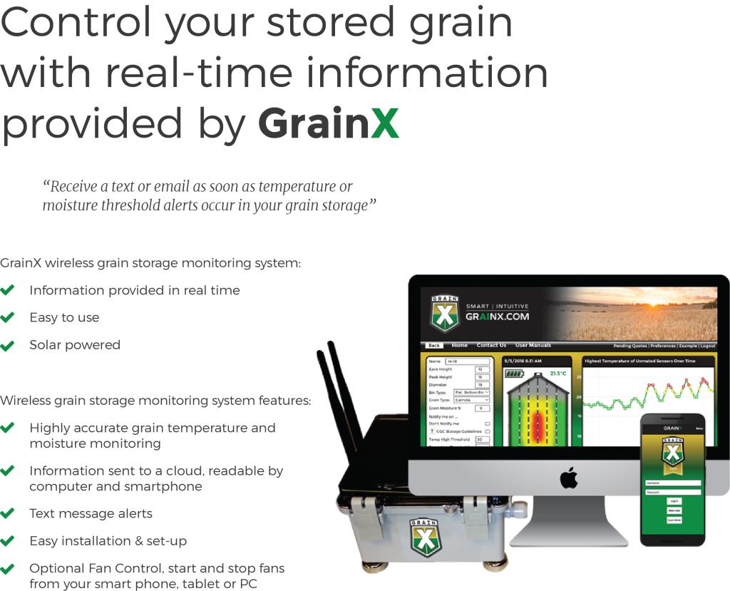 Wireless Grain Monitoring Grain Storage Management GrainX